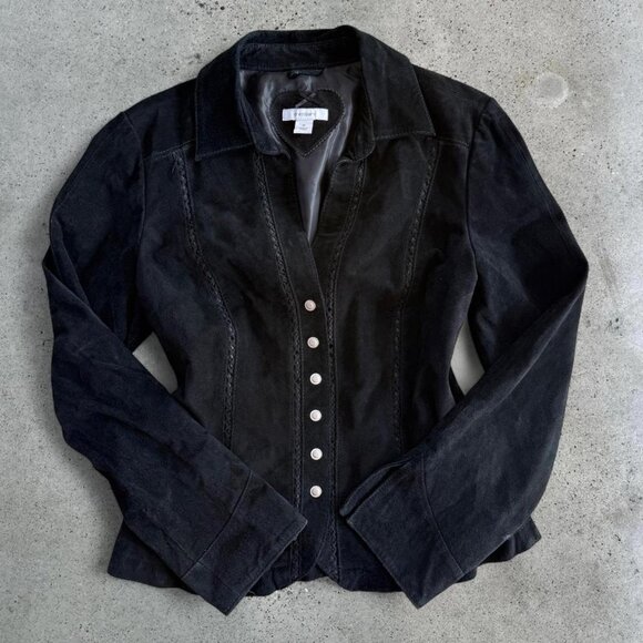 Vintage black suede jacket - Picture 7 of 7